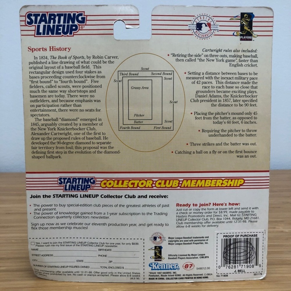 Kenner Starting Lineup Jay Bell Action Figure‎ 1998 Extended Series Diamondbacks - Picture 7 of 7